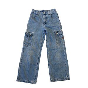 Vintage Jordache 100% Cotton Cargo Jeans - Wide Leg - Girls Size 12